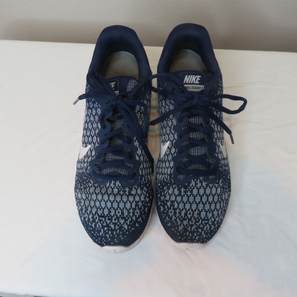 Nike Air Max Sequent 2 Navy Blue White Running Shoes 852461-400 Mens Size 7